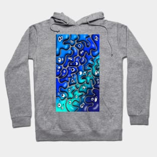 30 Shade of Blue Blob Monsters Hoodie